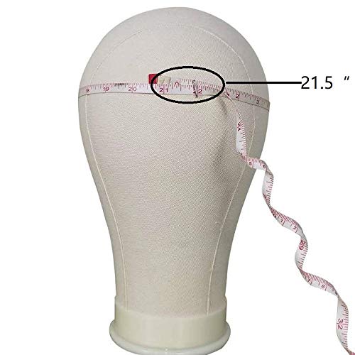 21-24"canvas block head wig display and styling mannequin head with t-pin and clip vertical styling head wig cap with canvas head (24inch)