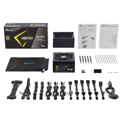 Seasonic VERTEX GX-1200 - 1200W - 80+ Gold - ATX 3.0 & PCIe 5.0 Ready - Full-Modular - ATX Form Factor - Low Noise - 12 Year Warranty - Nvidia RTX 30/40 Super & AMD GPU Compatible (Renewed) Cover