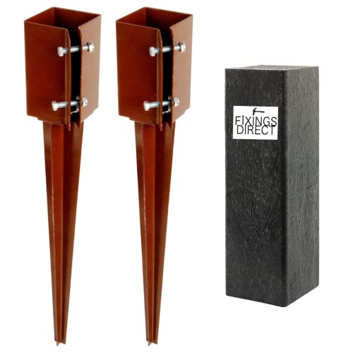 [FIXINGS DIRECT] 75mm (3) Industrial Fence Post Spike Support 600mm Long Drive Down Post Spike (Includes Driving Tool) (2)
