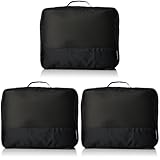 キャプテンスタッグ(CAPTAIN STAG) トラベルポーチ トラベルケース ガジェットケース 旅行 出張 パッキング 衣類収納 幅31×奥行24×高さ9cm Mサイズ ブラック UV-3005 (× 3)