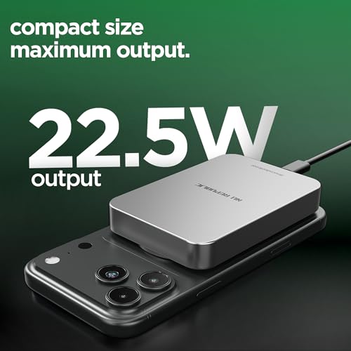 Image of Nu Republic Powerpop X3 10000mAh Power Bank, Magnetic Fast Charging Wireless Powerbank with 22.5W Wired Type-C PD Output, 15W Wireless Output (Silver)