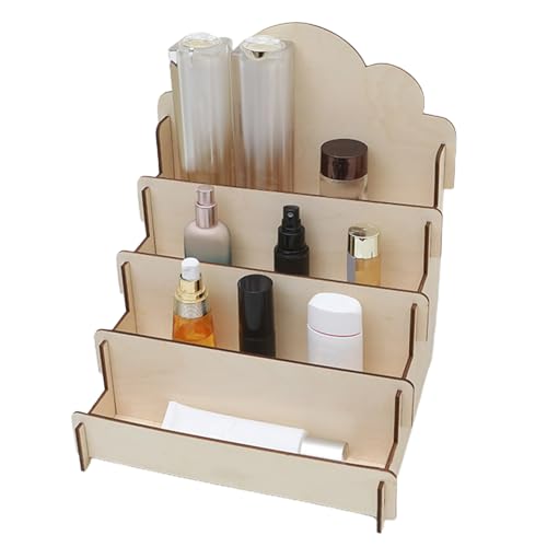 Generisch - Estantes de exhibición de niveles: soporte para tarjetas de felicitación y fotos de 4 niveles, organizador de varios niveles | Soporte de madera para tarjetas postales, soporte para