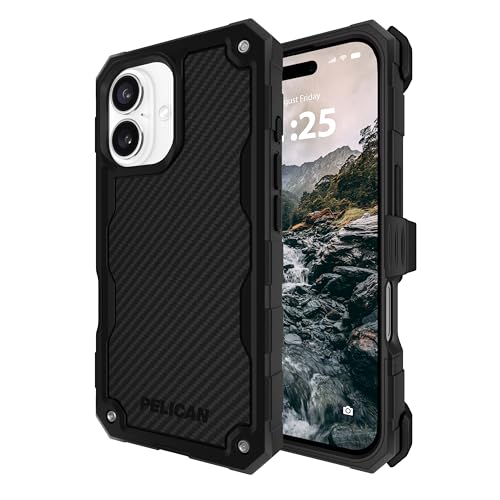 Image of Pelican Shield iPhone 16 Case - Rugged MagSafe Phone Case - Carbon