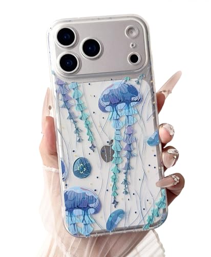 ILFINDYOU for iPhone 17 Pro Max Case (Military Grade Drop Protection) Phone Case Gifts TPU Shockproof Phone Cover Jellyfish-17PM