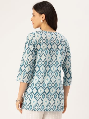 Image of feranoid Printed Top with Round Neck & 3 /4 Sleeves (S-XXL)