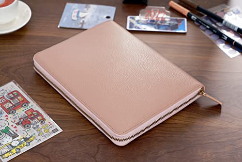 Moterm Zippered Leather Cover For A5-Notebooks - Fits Hobonichi Cousin, Stalogy And Midori Md Planners (Pebbled-Dusty Rose) #TOP5