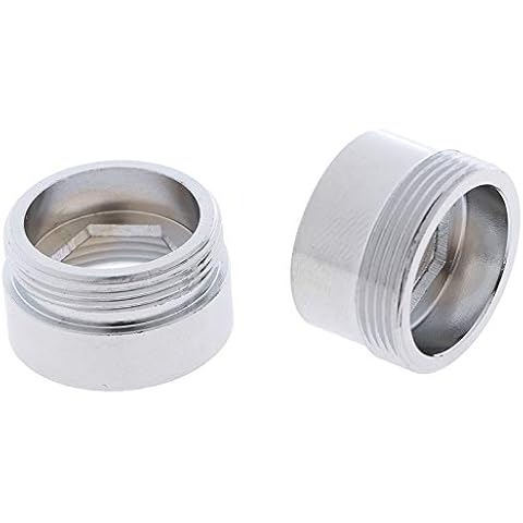 TOOLSTAR Solid Metal Adaptor, 2PCS Faucet Adaptor for Bathroom Hardware Metal Outside Thread Water Saving Adaptor Water Purifier (24mm to 22mm) Cover