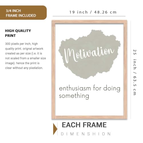 Image of kotart Quote wall Paintings with Frame for Home Decoration - Painting Living Room Bedroom Office hanging frames Set of 6 Multicolo (19X25 Inch, A)