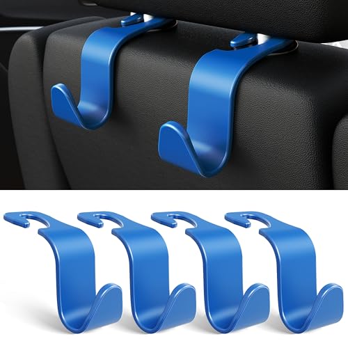 Image of 4-Pack Car Headrest Hooks Holds 55lbs Seat Storage Organizer for Bags