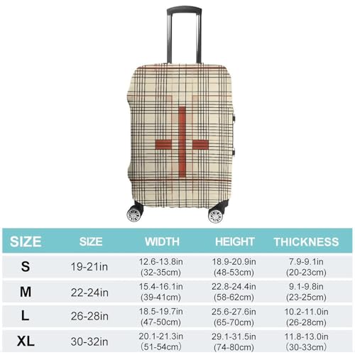 Travel Luggage Cover Spandex Suitcase Protector Washable Baggage Covers Red Block Pattern Elastic Scratch-Resistant Luggage Cover Protector Fits 18-32 Inch Luggage2