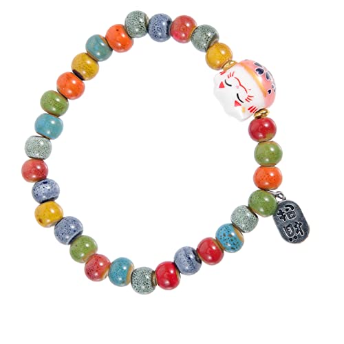 Bracelet de perles de chat en céramique bijou fille élastique charms