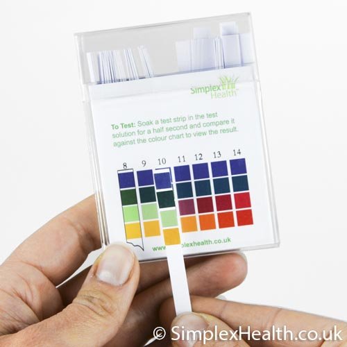 Simplex Health Paper Water pH Test Strips 0-14 Wide Range. High Range Duel Pad for Acid Alkaline Testing (100 Strips)