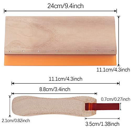 Image of Screen Printing Squeegee for Screen Print Ink Scraper, 75 Durometer Wooden 9.4 inch