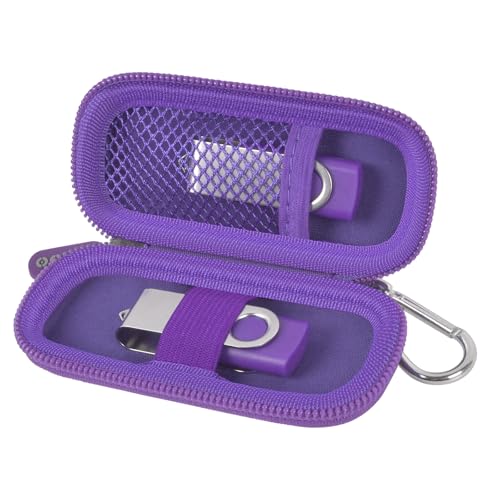 USB Flash Drive Case SD Card Holder Compatible with Thumb Drive Memory Cards SDXC SDHC Storage Bag Electronic Accessories Organizer for SanDisk for Samsung for Inland (Purple)