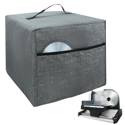 QHANSHIEE Meat Slicer Cover, Food Slicer Cover, Grey, Waterproof, Oxford Fabric, PVC, 16