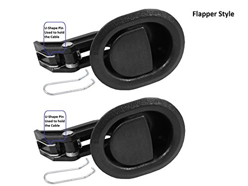 Preisvergleich Produktbild Ersatzteile für Liege, schmale ovale schwarze Plastikgriffe für Liegestuhl, individuell in Beuteln verpackt, mit Eric & Leon Logo, 2 Stück Schwarz