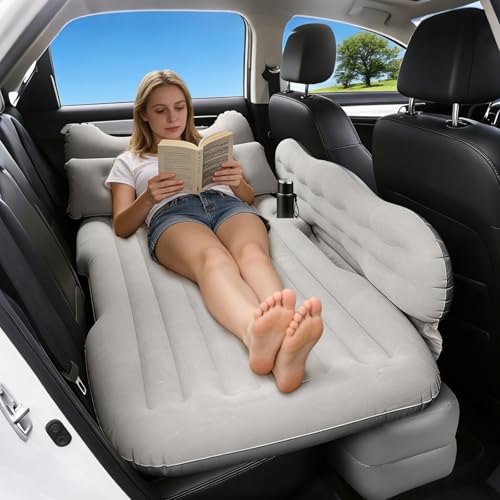 Image of Onirii Inflatable Car Air Mattress Bed | Inflatable SUV Camping Sleeping Pad for Truck Back Seat,Blow Up Backseat Car Mattress with Air Pump for Van Rear Seat