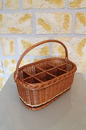 Honeyou Marcus Flaschenkorb Einkaufskorb Weidenkorb Autokorb Weide...