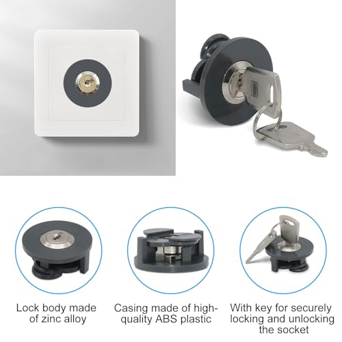 Xynovate 4 Stück Steckdosenschloss, Unterputz Steckdosensicherung, Schutz vor Energiediebstahl, Verhindert Kontakt von Kindern, Haustieren, Im Innen und Außenbereich Weit Verbreitet