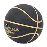 Black Basketball, Rubber Basketball Teenager Rubber Basketball Wear Large Particles Training Basketball Sweat Proof Outdoor Basketball for Basketball Training
