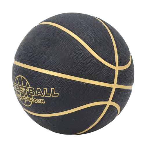 Black Basketball, Rubber Basketball Teenager Rubber Basketball Wear Large Particles Training Basketball Sweat Proof Outdoor Basketball for Basketball Training
