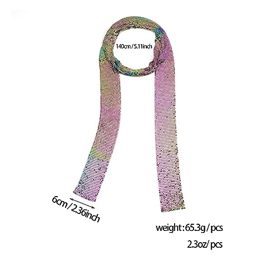 Sparkle Metal Sequins Neck Tie Scarf Thin Skinny Long Shawls Neckerchief Necklace for Women Party Evening2