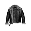 Black Leather Grey Fur