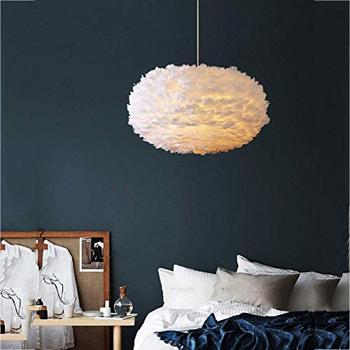 Lámpara de Plumas E27 Blanca de Techo: Iluminación Moderna de 40Cm 3