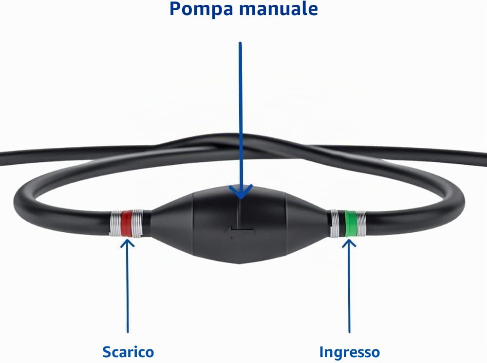 Pompa manuale 140 cm (+60 cm), Pompa diesel ad alta capacità, Pompa benzina per tanica, Pompa olio versatile, Pompa carburante, Pompa manuale per acqua