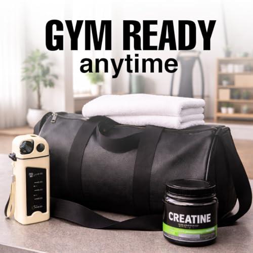 Image of Strutt Waterproof Genuine Leatherette Gym Bag Duffel Bag for Men and Women, Heavy Duty Medium (Black)