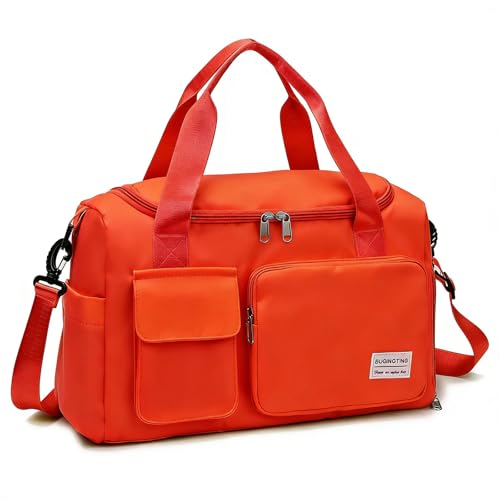 Image of Small Gym Bag for Women, Travel Duffle Bag Carry On Weekender Bag with Shoe Compartment