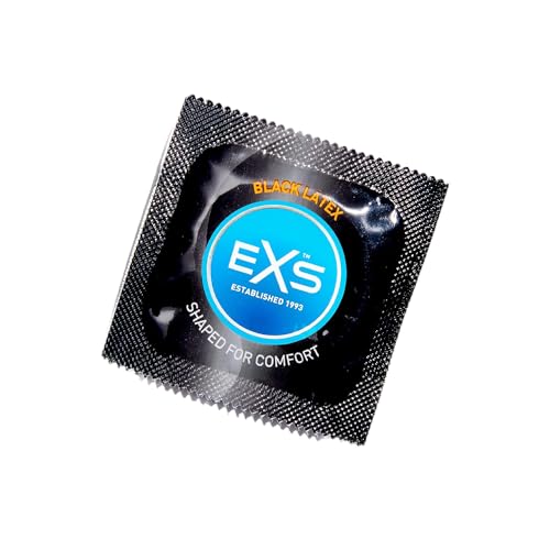 EXS | Black latex | Schwarze Latexkondome | Bereichere dein Sexleben mit farbigem Latex | Vegan | 100er-Pack