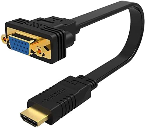 HDMI to VGA, 1080P Compatible HDMI to VGA Adapter for Computer, Laptop, PC, Monitor, HDTV, Digital to Analog Converter Cable for Xbox 360, PS3, TV Box to Projector Displayer (Black)