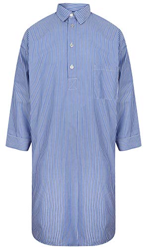 Camicia da Notte in Puro Cotone a Righe - Uomo (M)...