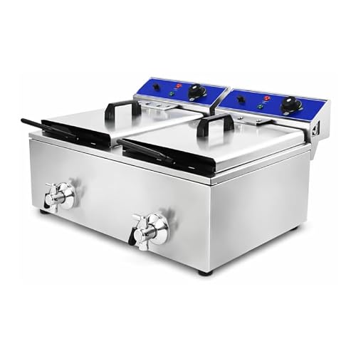 Friteuse Électrique avec Vanne de Vidange – 2 × 6 Litres – 7,2 kW