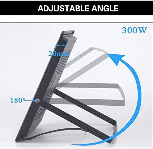 Diagram showing the 180-degree adjustable angle of the floodlight bracket