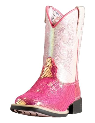 Western Boots Girls Krissy Sequin 10 Child Hot Pink 443004730
