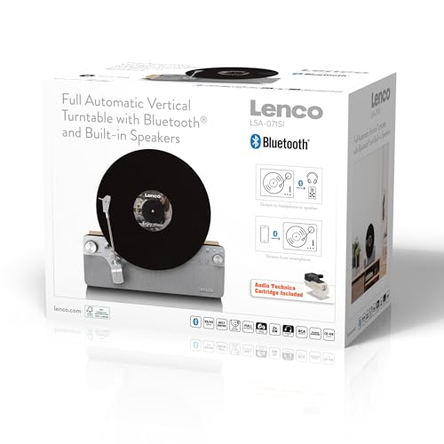 Lenco LSA-071SI - Giradischi verticale completamente automatico con altoparlanti integrati e Bluetooth® - Argento - 13