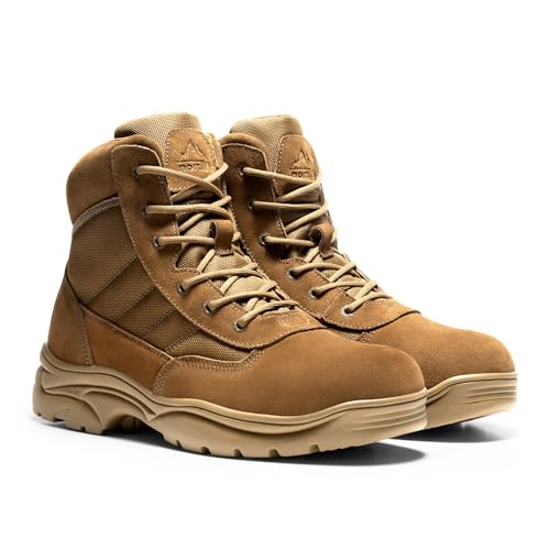 Image of NORTIV 8 Men's Waterproof Tactical Work Boots Leather Outdoor Hiking Military 6 Inches Motorcycle Combat Boots