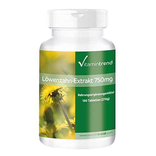 Paardebloemextract 750mg - 180 tabletten - ! VOOR 6 MAANDEN ! - veganistisch - hoge dosering - 10-voudig geconcentreerd