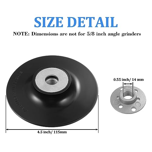 Mudder MUDDER-DISC-D54 3 Pieces 4-1/2 Inch 14 Mm Sanding Disc Backing Pads Replacement Disc Backing Pads Sander Backup Pad With M14 Thread Lock Nut For Angle Grinder thumb #1