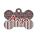 Personalized Ladybugs & Stripes Bone Shaped Dog ID Tag - Small