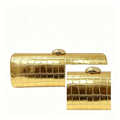 Image of Women Vegan Leather Evening Handbag Crocodile Pattern Handle Clutch Purse Cross Body Envelope Bag