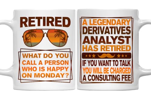 Retired Derivatives Analyst Coffee Mug, Legendary Derivatives Analyst Gift