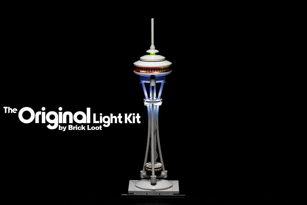 Brick Loot Deluxe LED Lighting Light Kit for Your Lego Architecture Seattle Space Needle Set 21003 - (Please Note: Model is NOT Included)