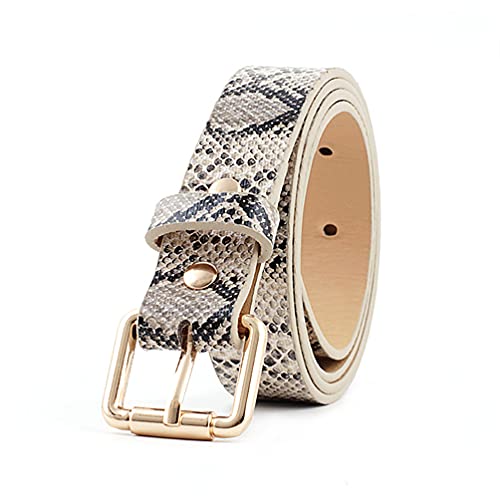 Women's Skinny Pu Leather Thin Waist Belts Snakeskin Embossed Vintage Casual Waist Belt With Metal Buckle for Jeans Dress3