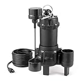 Best Ejector Pump for Basement Bathroom: Top 10 Picks 9 VEVOR Submersible Sewage Pump, 3/4 HP, 6000 GPH Cast Iron Sewage/Effluent Pump with Automatic Tethered Float Switch, 2-Inch NPT Discharge, 120V, 23 ft Max Lift, for Basement, Septic Tank, Residential