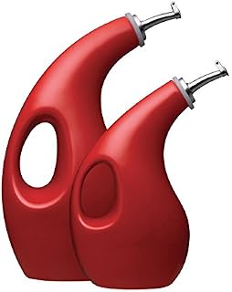 Rachael Ray 53253 Solid Glaze Ceramics EVOO Olive Oil Bottle Dispenser with Spout