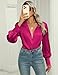 Zeagoo Pink Shirts for Women Long Sleeve Silk Button Down Blouse Business Work Tunic Tops