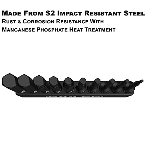 Metric Hex Bit Set, Railer 10-Piece Hex Head Allen Wrench Screwdriver Bit Set. S2 Steel Impact Driver 2" Metric Hex Bits For Ikea Furniture Assembly #TOP3